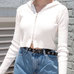 Brandy melville arden hoodie white